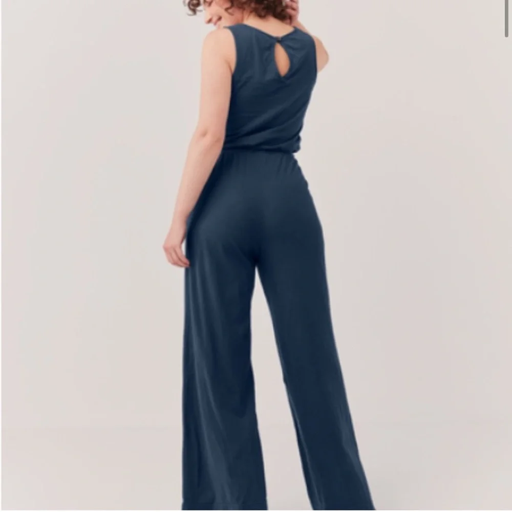 Pact French Black Organic Cotton Linen Jumpsuit - Picture 3 of 13